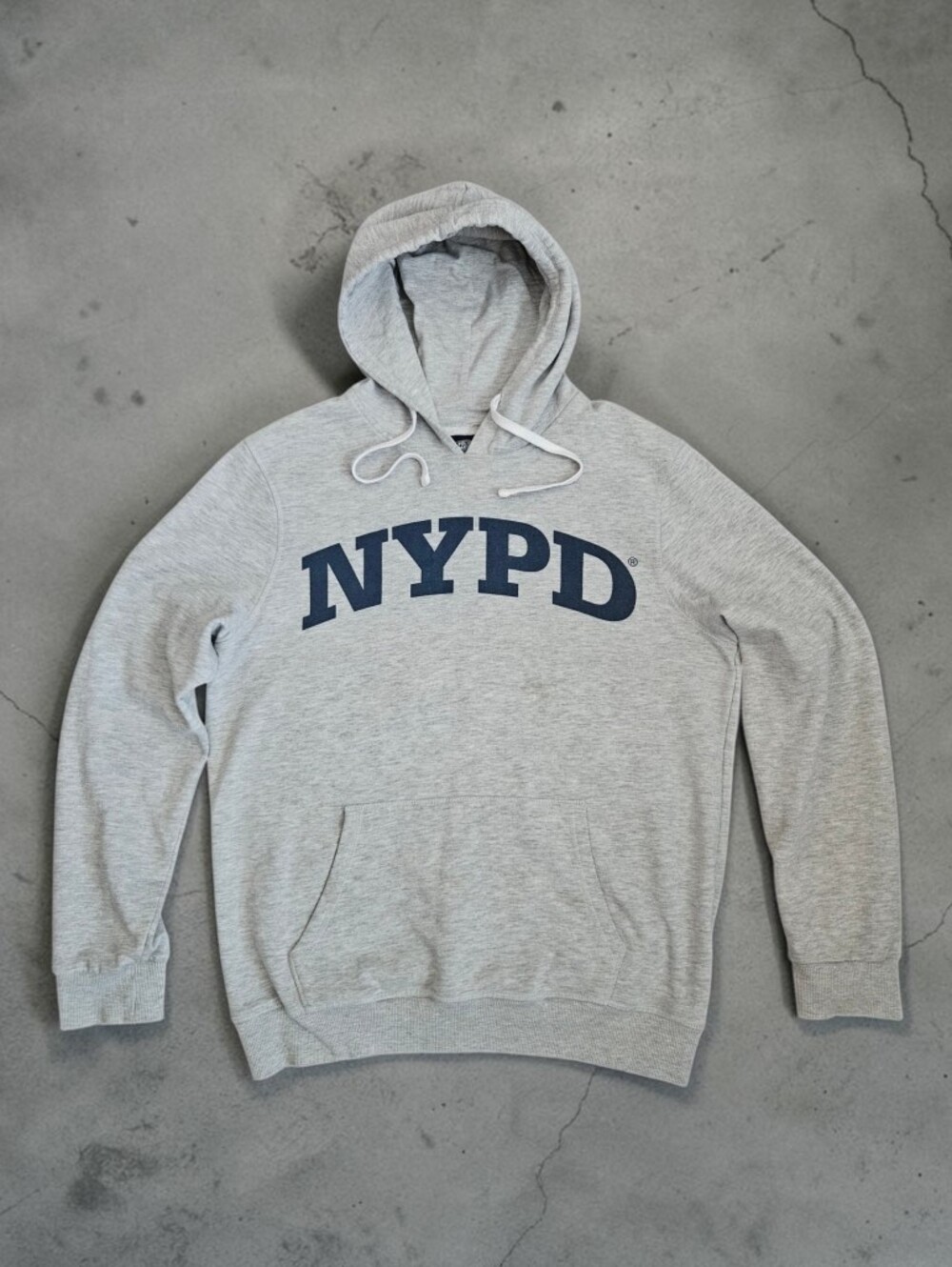 NYPD City Of‎ New York Hoodie Pullover Sz Large Gray Blue Unisex Streetwear Gym